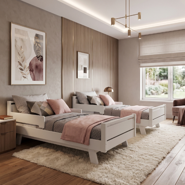 Dětská postel Lussi Gekko 160x80. Bílá / Šedá